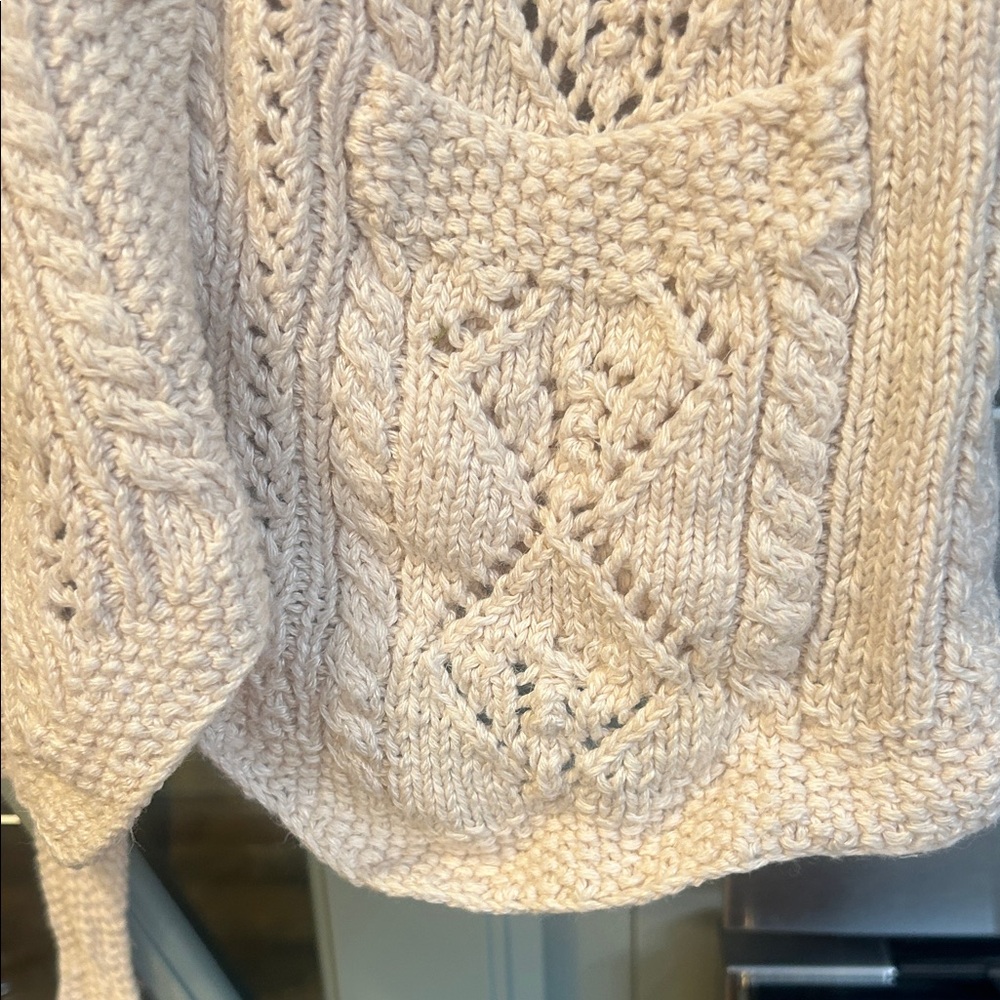 Vintage Lauren Ralph Lauren Cream Floral Linen Sweater Vest Small - Picture 6 of 6